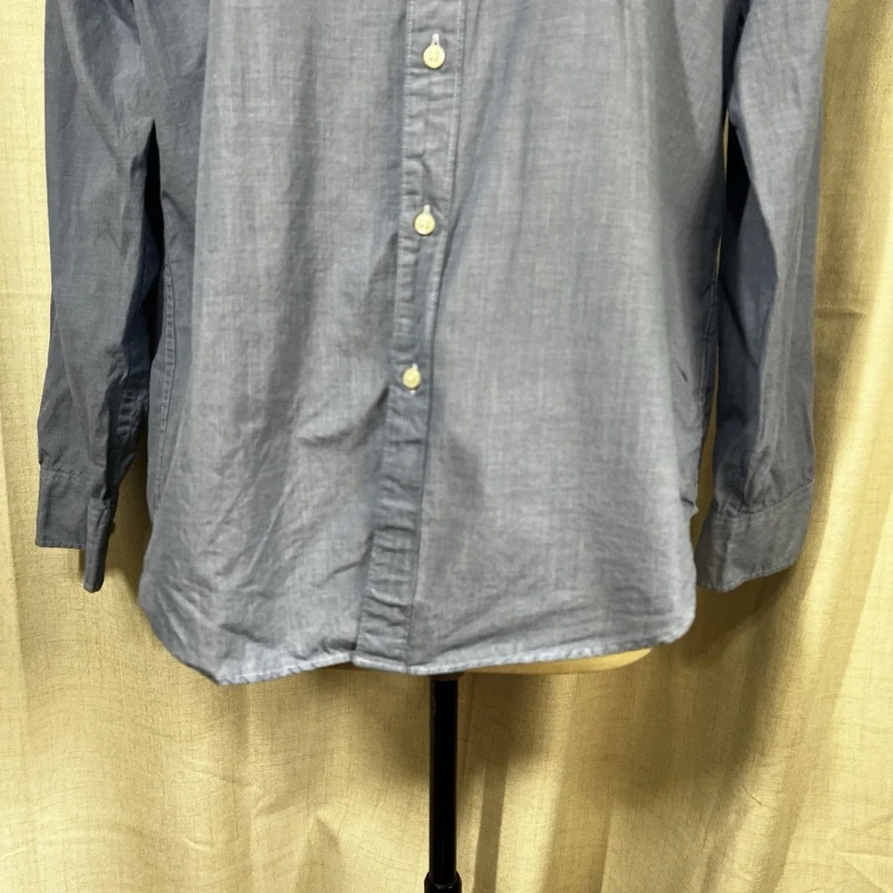J. Crew Mens Relaxed Secret Wash‎ Cotton Button Down Shirt Waterfall Blue Large
